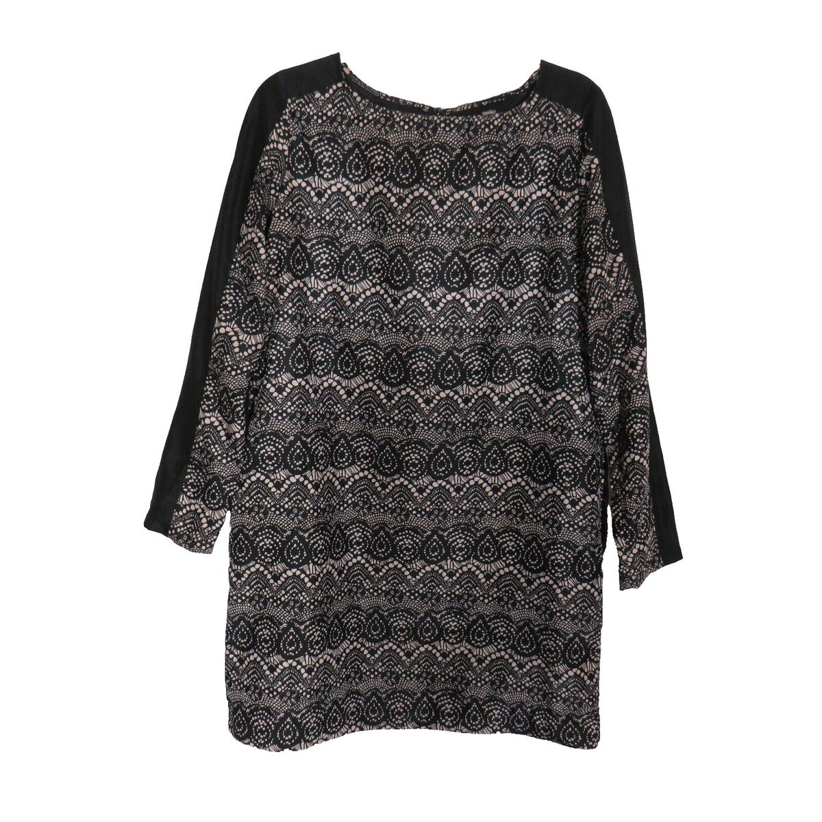 Mossimo Black Long Sleeve Lace Look Shift Dress -Pockets- Size Medium Mossimo Black Long Sleeve Lace Look Shift Dress -Pockets- Size Medium