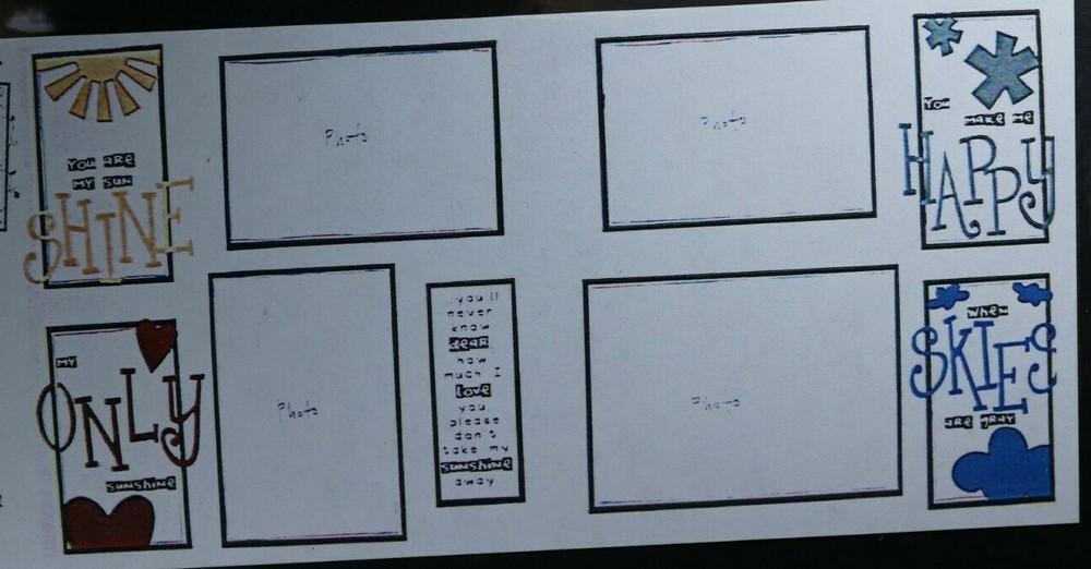 Scrapbook Layout Page Kit 12x12-- 2 Page Layout YOU ARE MY SUNSHINE