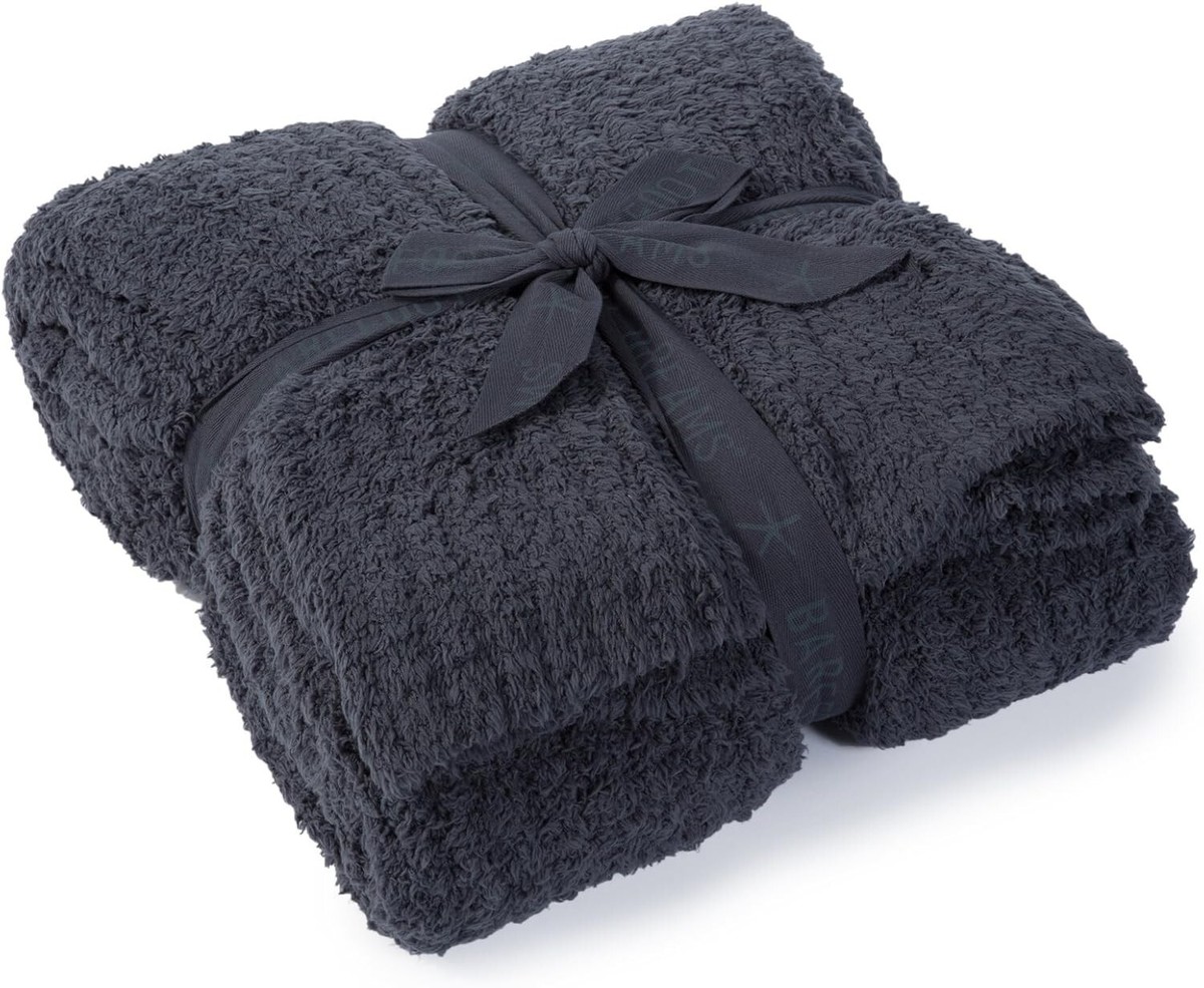 Barefoot Dreams CozyChic Ribbed Throw Slate Blue One Size
