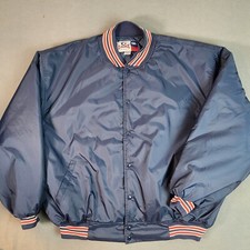 Vintage Game Sportswear Jacket Men Sz 5XL Blue 90s Baseball Striped trim Quilted