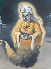 Oil On Canvas G T Pickett Evil Genie Magic Al...