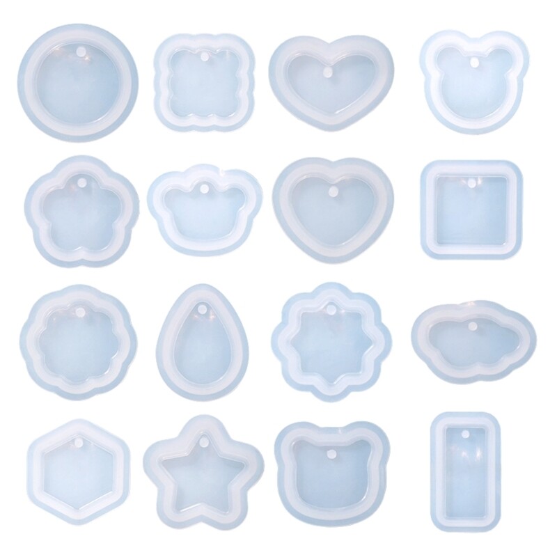 Star Hexagon Heart Round Epoxy Resin Silicone Molds DIY Pendant Jewelry Molds