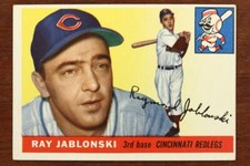Vintage BASEBALL Card TOPPS 1955 RAY JABLONSKI 3rd Base Cincinnati Redlegs #56