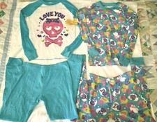 NWT Joe Boxer 2 Long Sleeve 2 Pants 4 pc. Girls Pajamas Set SZ 10 Blue/White