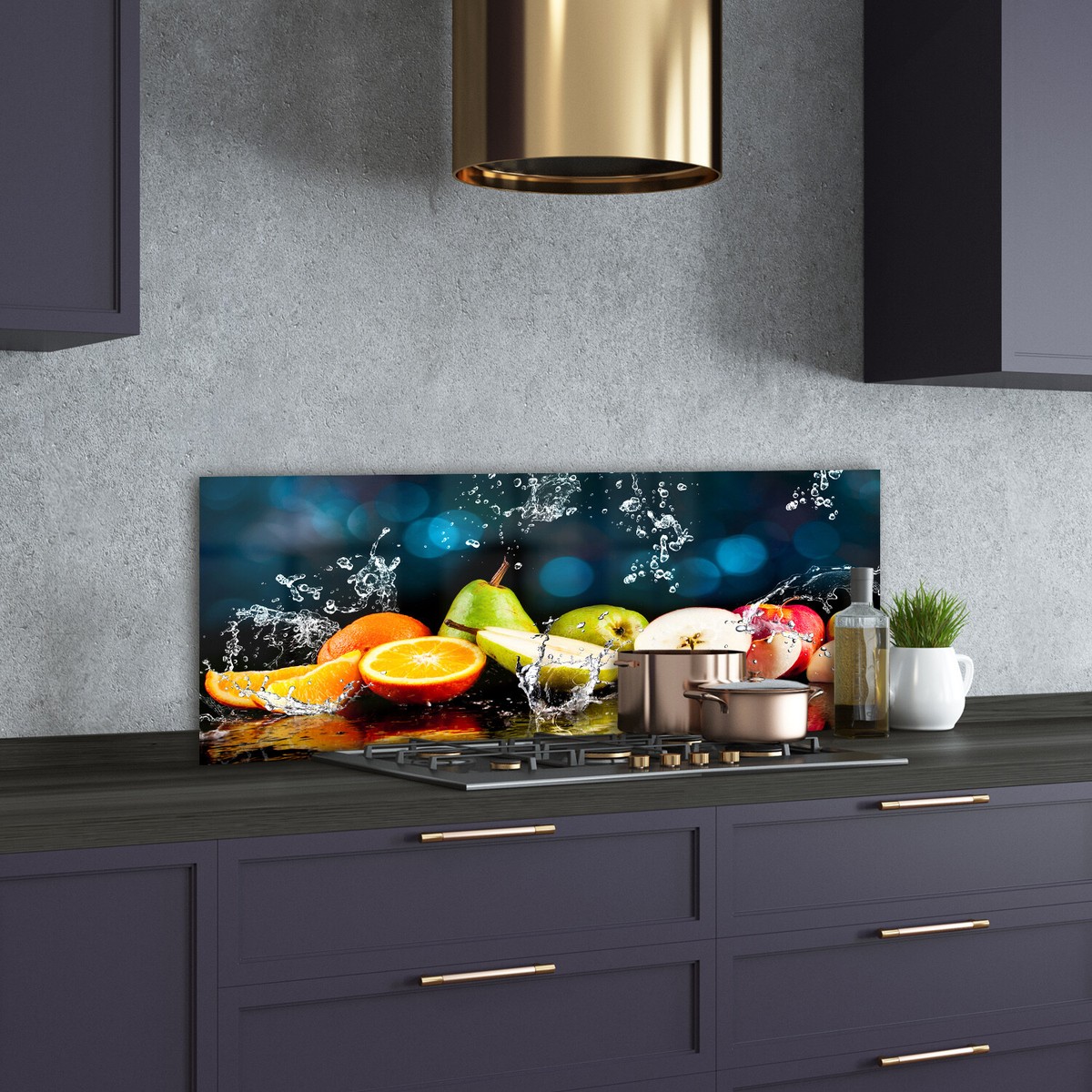 Panneau Décoratif De Cuisine Sur Verre Tulup 125x50cm - Motif Fruits Colorés - Style Moderne