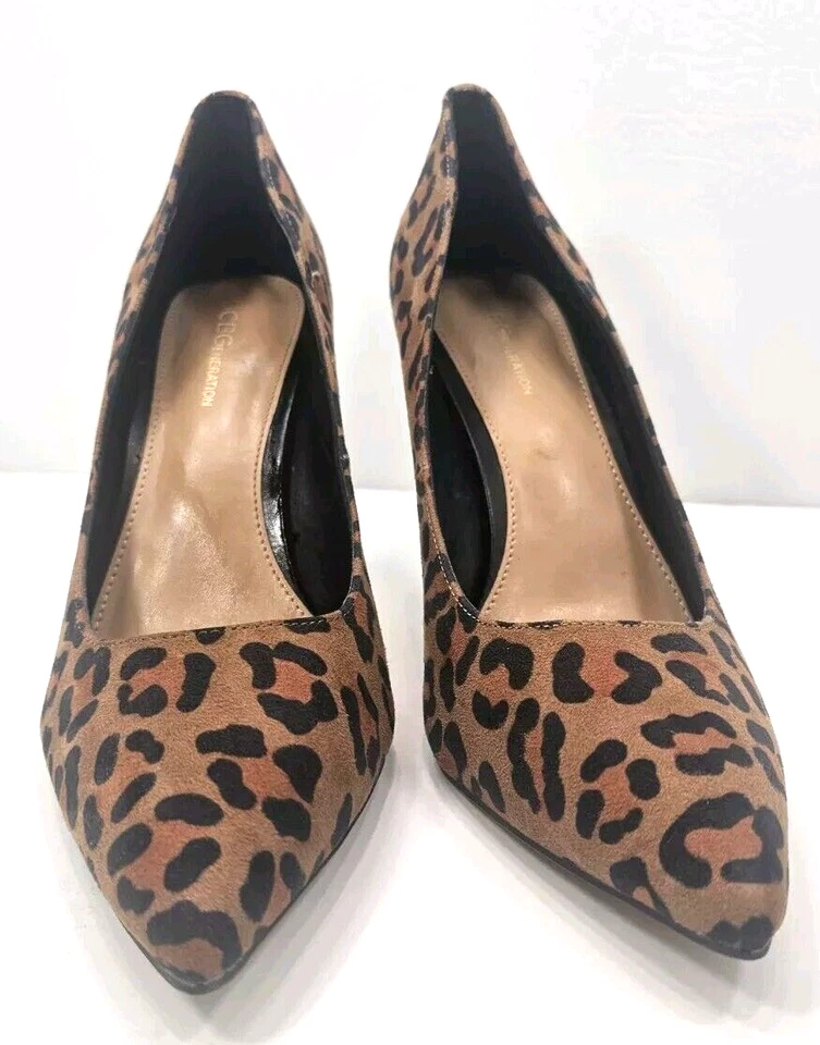 Tacones BCBGeneration Heidi estampado de leopardo 4" punta de aguja talla 11 nuevos sin caja Foto 3 de 4