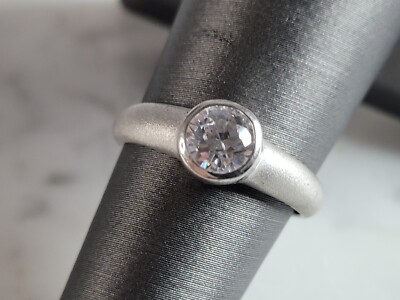 Womens Estate Sterling Silver Modernist CZ Ring 2.4g E6685 | eBay