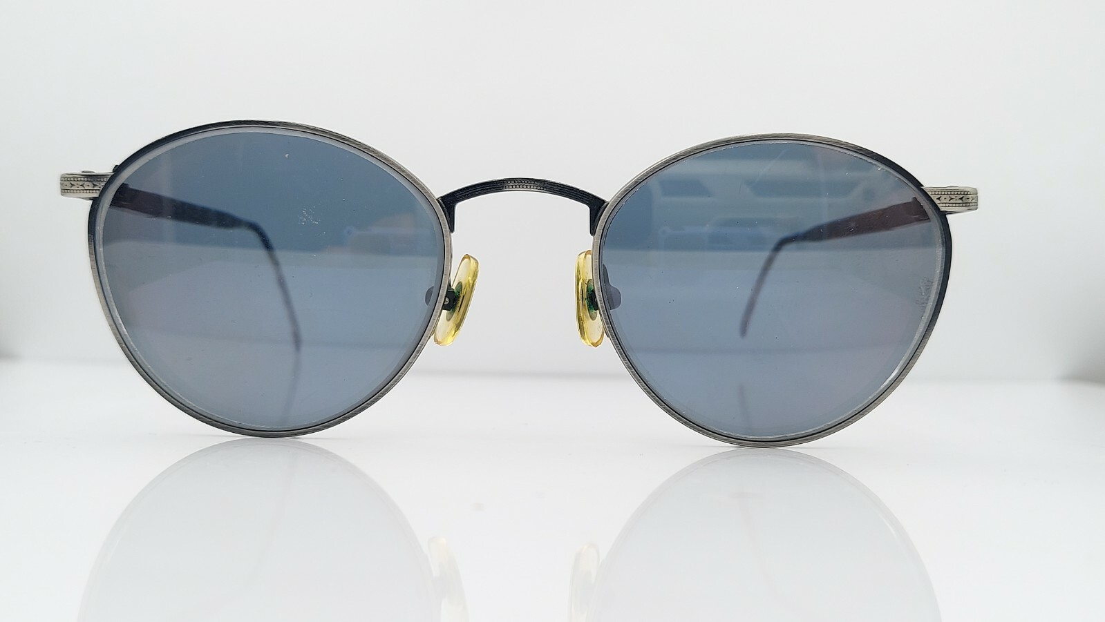 Retro Gray Oval Eyeglass Frames Vintage Style Lens-Free Design