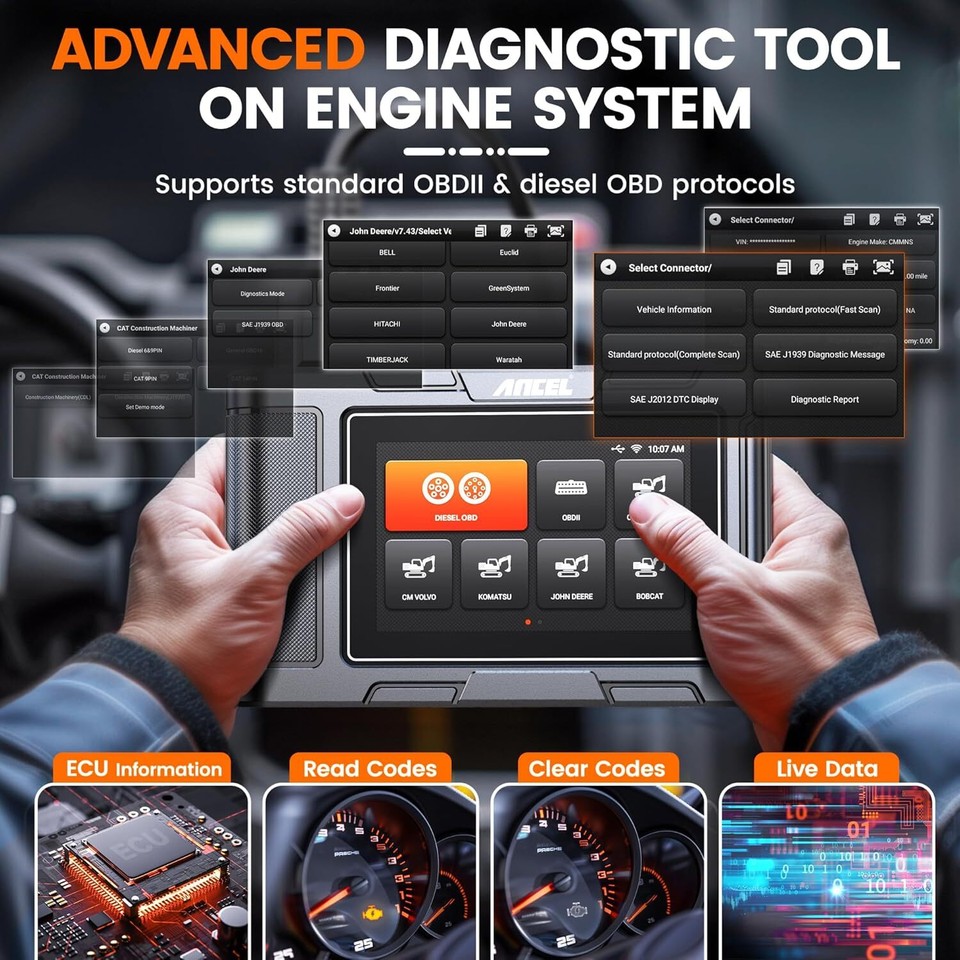ANCEL HD3600 Heavy Equipment Diesel Diagnostic Tool with DPF Regen HD
