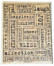 STAMPIN’ UP! WORD BY WORD RUBBER STAMP KIT 22 PIECES SEPARATE SCRAPBOOK NIB 2005