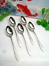 5   Oneida  Craft  Deluxe   EMBER GLOW   Stainless Steel  Teaspoons    EXCELLENT