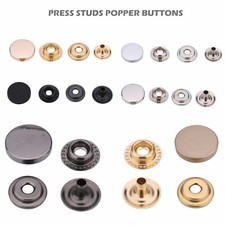 Heavy Duty Snap Fasteners Flat Cap Press Studs 4 Parts Popper Buttons 10-100pcs