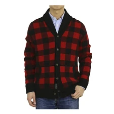 *MINOR DEFECT* Polo Ralph Lauren Shawl Wool Cardigan - Red/Black - Size: Small
