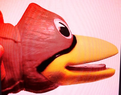 Vintage Hazelle Hand Puppet in Orig Pkg RED BIRD Cardinal w Rubber or Vinyl Head