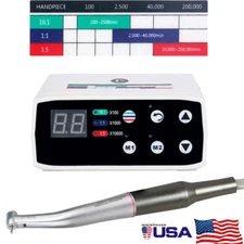 USA Dental Brushless LED Electric Micro Motor/1:5 Fiber Optic Contra Angle