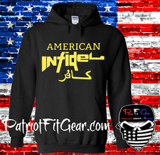Hoodie,American Infidel,Never Forget,Never Forgive,Molon Labe,DTOM,Sweatshirt