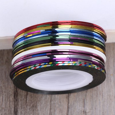  30 Rolls DIY Nail Sticker Shining Line Art Striping Tape Tapes
