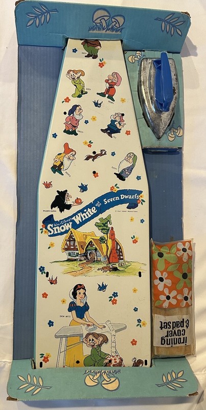 HTF NIP RARE VTG Walt Disney Productions Snow White & 7 Dwarfs IRONING BOARD SET