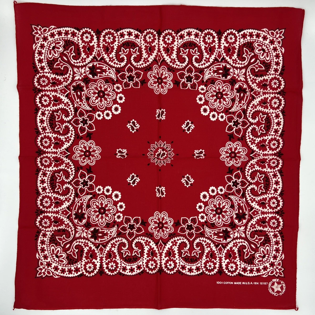 Paisley Western/Bandana Vintage Plain & Solid Handkerchiefs for