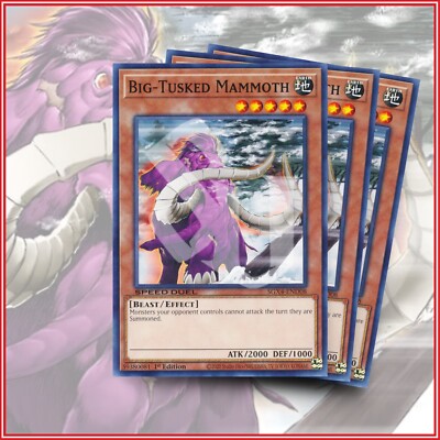 YuGiOh BIG-TUSKED MAMMOTH x3 | SGX4 1st Edition GREAT CARD