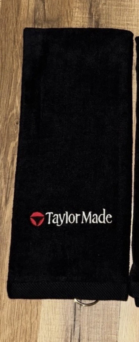 TaylorMade Embroidered Golf Towel Black