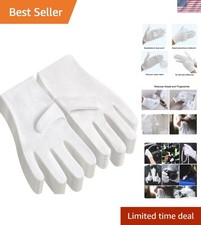 12Pairs White for Eczema and Dry Hands - Breathable Work Glove Liners - Moist...