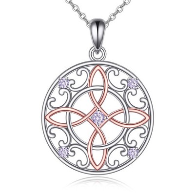 Witches Knot Necklace Sterling Silver Witch Knot Celtic Knot Pendant Necklaces 