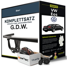 Für VW Eos Typ 1F7,1F8 Anhängerkupplung starr +eSatz 13pol uni 03.2006-12.2010