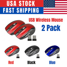 2 Wireless Optical Mouse 2.4GHz USB Receiver DPI Mice for Laptop PC Computer USA