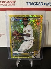 2021 Bowman Chrome Prospects Oneil Cruz Yellow Mini-Diamond Refractor /75 (RC)