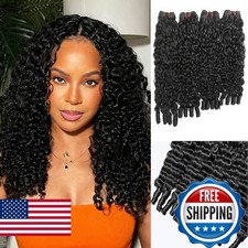 OZQKB 4 Bundles Burmese Curly Bundles Human Hair 14 16 18 20 Inch 3c4a Quick
