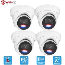 Anpviz 5mp Poe Ip Camera Strobe Red Blue Light Smart Color Night Vision 4pcs Anpviz 5mp Poe Ip Camera Strobe Red Blue Light Smart Color Night Vision 4pcs