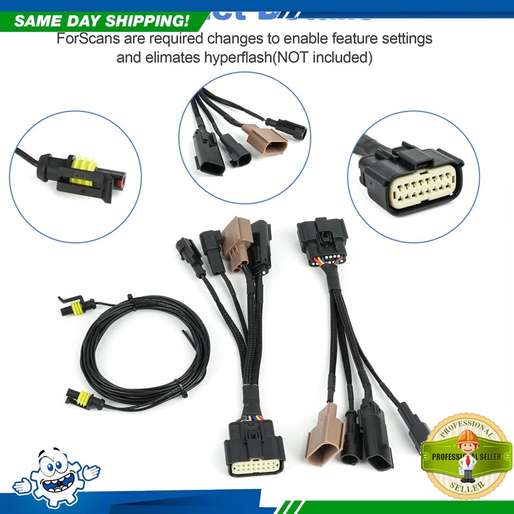 Halogen to LED Headlight Conversion Adapter Harness For Ford F-250 F-350 2023-24
