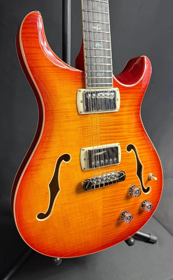 PRS SE Hollowbody II Piezo Electric Guitar Vintage Sunburst Finish w/ Gig Bag - image 3 of 4