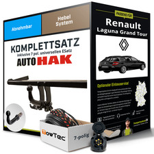 Für RENAULT Laguna G. Tour III KT Anhängerkupplung abnehmbar +eSatz 7pol uni 08-