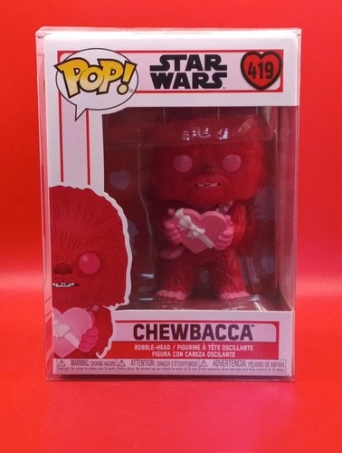 Funko Pop! Star Wars Pink/Red Valentine Chewbacca #419  W/Protector