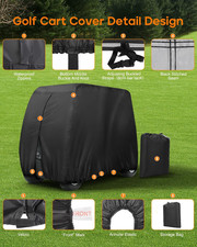 4 Seat Golf Cart Cover Waterproof Extended Roof For EZ GO Club Car Yamaha Golf C