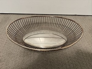 Gorham Silverplate Wire Fruit Basket Mid Century Modern Bread Bowl 11in