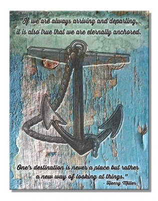 12 1/2'' x 16'' TIN SIGN ANCHOR OUR DESTINATION IS NEVER A PLACE METAL SIGN NEW