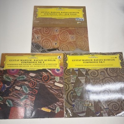 MAHLER - Lot 3 SYMPHONIES  NOs 1, 8 & 9 - Bavarian RSO, Rafael Kubelik 5 DGG LPs