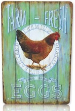Farm-Fresh Premium Quality Eggs - Est Free Range 1927 Tin Metal Signs Home D cor