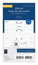 Filofax Personal 2025 Diary Refill Week on Two Pages Monday Start 95mm x 171mm