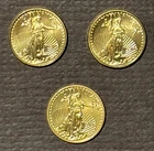 3x American Eagle $5 GOLD Coins 2000/2016 : 3/10 oz total Uncirculated : 10541L