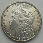 1887 Silver Morgan Dollar Uncirculated With Toning