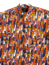 Vintage Gramicci AOP Art Print Shirt Short Sleeve Button Men L Cotton Colorful