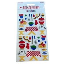 Vintage Mrs. Grossman's GIANT PICNIC STICKERS BBQ New Pack 1998 NOS