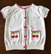 Gymboree Bow Cherry Pocket Short Sleeve Sweate-Cardigan size-5-6