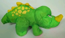 Vintage 1992 Fisher Price Puffalump Dino Roars Triceratops Dinosaur Plush Green