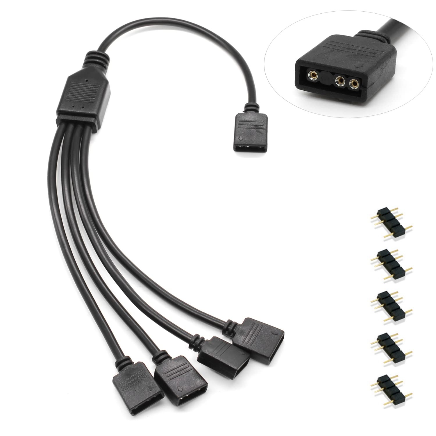 OPSFALCON ARGB Splitter Cable, 5V 3 Pin Addressable RGB Splitter Cable with 3...