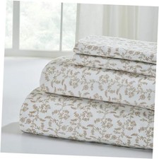 4-Piece 100 Cotton Flannel Sheet Set Soft and California King Vevian